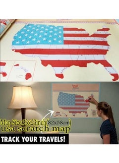 MARGOUN Scratch Off USA Map Travelers Guide Map of The United Stated of America Wall Poster Educational Craft  - Image 2