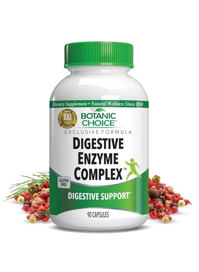 Botanic Choice مجمع إنزيمات الهضم من بوتانيك تشويس - مساعدة هضمية لصحة الأمعاء كمكمل لتحسين الهضم وامتصاص العناصر الغذائية لتخفيف الانتفاخ البطني - 90 حبة - Image 1
