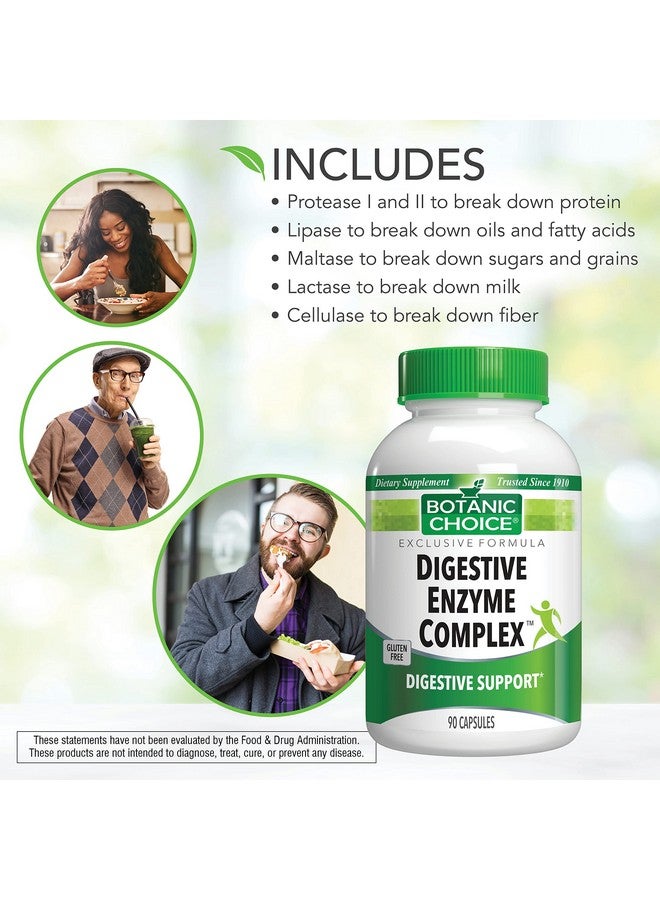 Botanic Choice مجمع إنزيمات الهضم من بوتانيك تشويس - مساعدة هضمية لصحة الأمعاء كمكمل لتحسين الهضم وامتصاص العناصر الغذائية لتخفيف الانتفاخ البطني - 90 حبة - Image 3