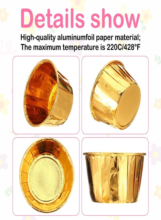 COMNICO 400 Pcs Gold Cupcake Liners, 3.5 oz Disposable Baking Cups Mini Foil Muffin Liners Pans Holders Containers Cupcake Wrappers for Wedding Holiday Birthday Christmas Party - Image 3