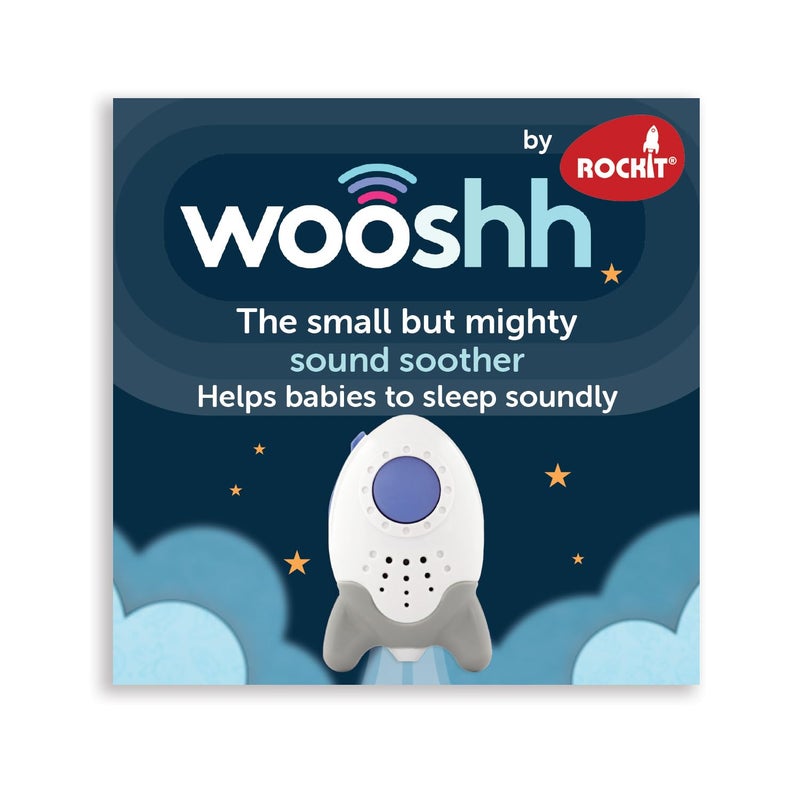 Wooshh by Rockit Portable Rechargeable Baby Sleepaid Sound Machine 8 Calming Sounds 4 Volume Levels All Night Mode White Noise for Adults Kids Baby