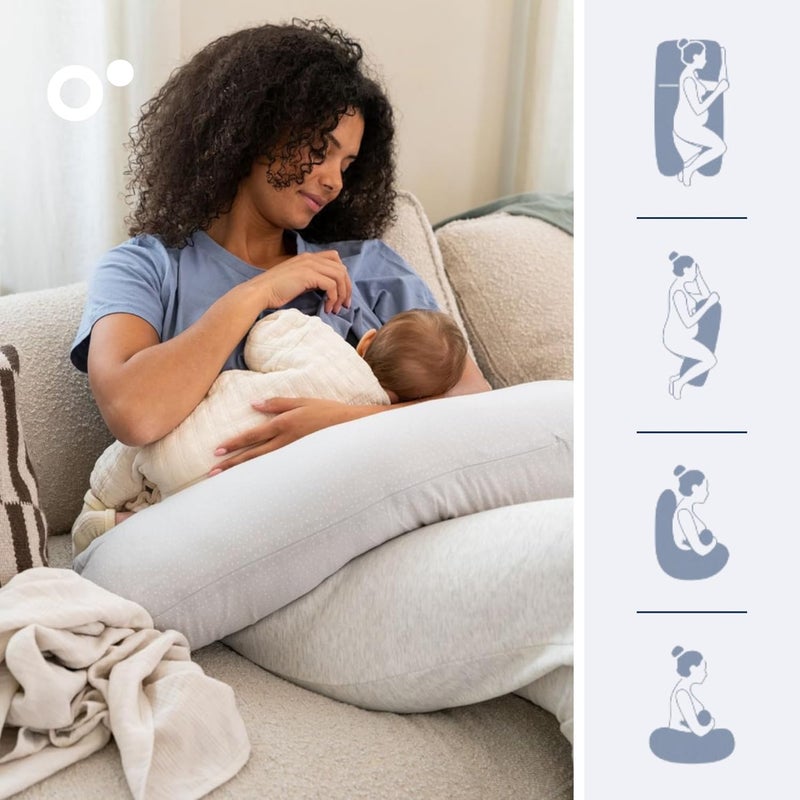 Doomoo Maxxy Pregnancy Pillow – Multi-Functional Maternity Support Cushion, Little Dots Grey - Image 4