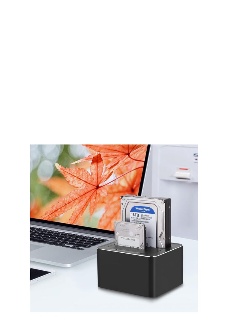 Haing External Hard Drive Docking Station, Hard Drive Dock for 2.5 and 3.5 inch SATA HDD SSD, HDD Docking Station with Dual Bay, USB 3.0 Hard Drive Reader, Support Offline Clone and UASP - Image 3
