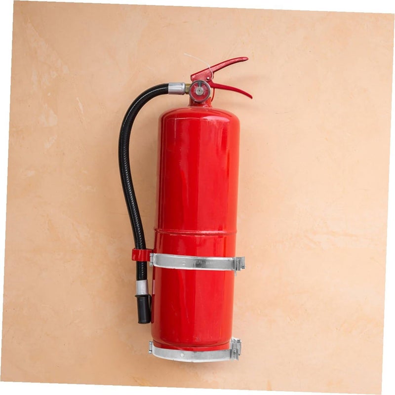 Uonlytech 2pcs Fire Extinguisher Wall Mount Brackets Heavy Duty Iron Holder for Extinguishers Space-Saving Wall Hangers Easy to Install Fire Safety Fixing Devices - Image 4