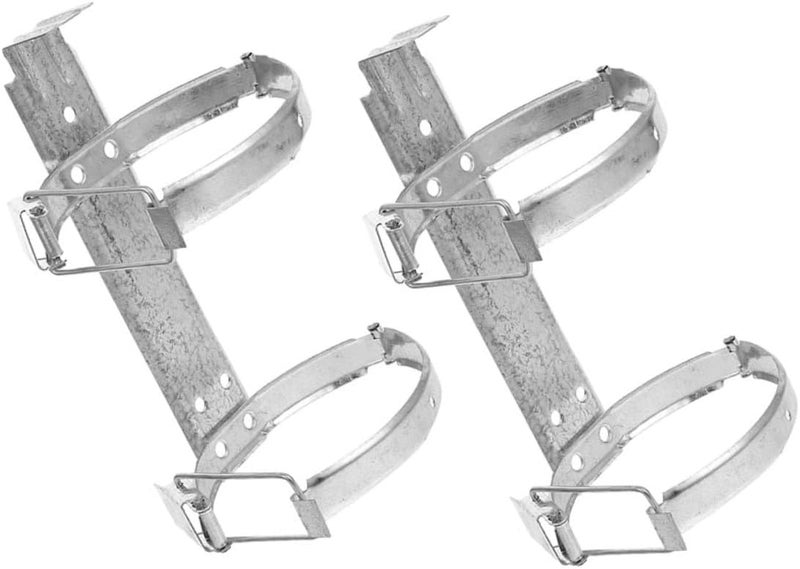Uonlytech 2pcs Fire Extinguisher Wall Mount Brackets Heavy Duty Iron Holder for Extinguishers Space-Saving Wall Hangers Easy to Install Fire Safety Fixing Devices - Image 1