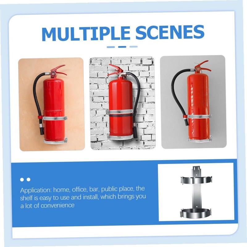 Uonlytech 2pcs Fire Extinguisher Wall Mount Brackets Heavy Duty Iron Holder for Extinguishers Space-Saving Wall Hangers Easy to Install Fire Safety Fixing Devices - Image 3