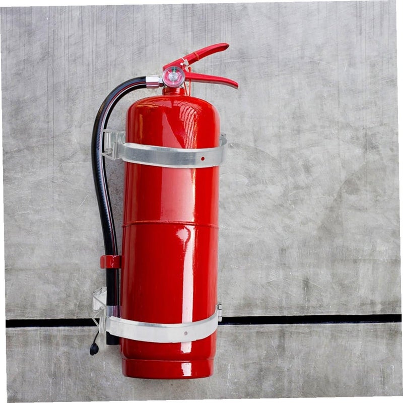 Uonlytech 2pcs Fire Extinguisher Wall Mount Brackets Heavy Duty Iron Holder for Extinguishers Space-Saving Wall Hangers Easy to Install Fire Safety Fixing Devices - Image 5