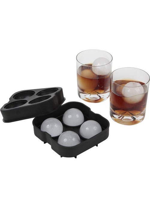 Styleys Styleys Ice Cube Trays Silicone Spherical 4 Round Ball Maker Mold with Lid Perfect Ice Spheres for Whiskey Lovers Cocktails (4 Round, S1297)  - Image 2