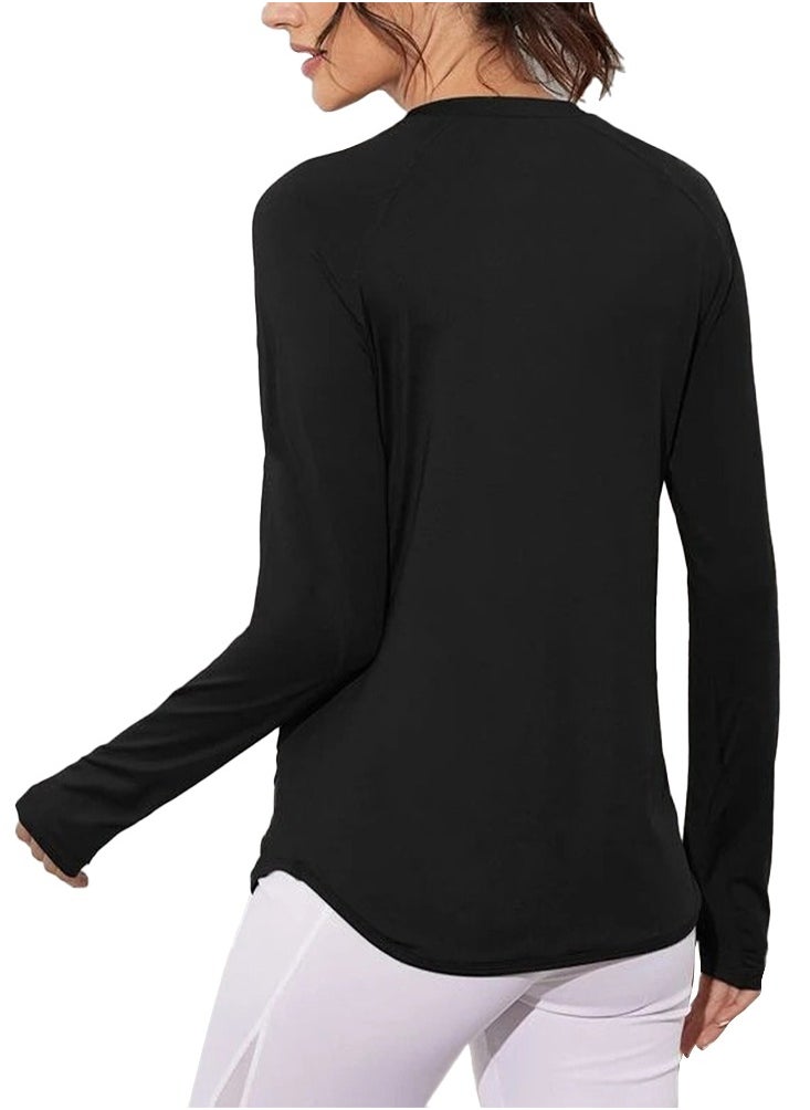 Nileton Sport top curved Hem long sleeves - Sport T-shirt Crew Neck  - Image 2