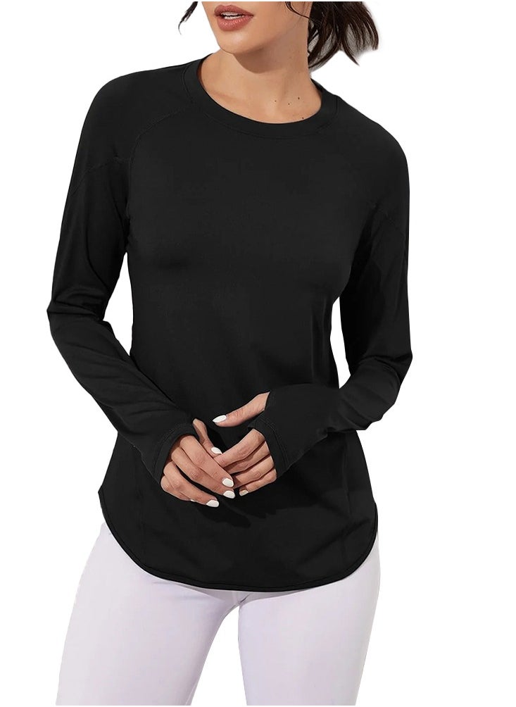Nileton Sport top curved Hem long sleeves - Sport T-shirt Crew Neck  - Image 3