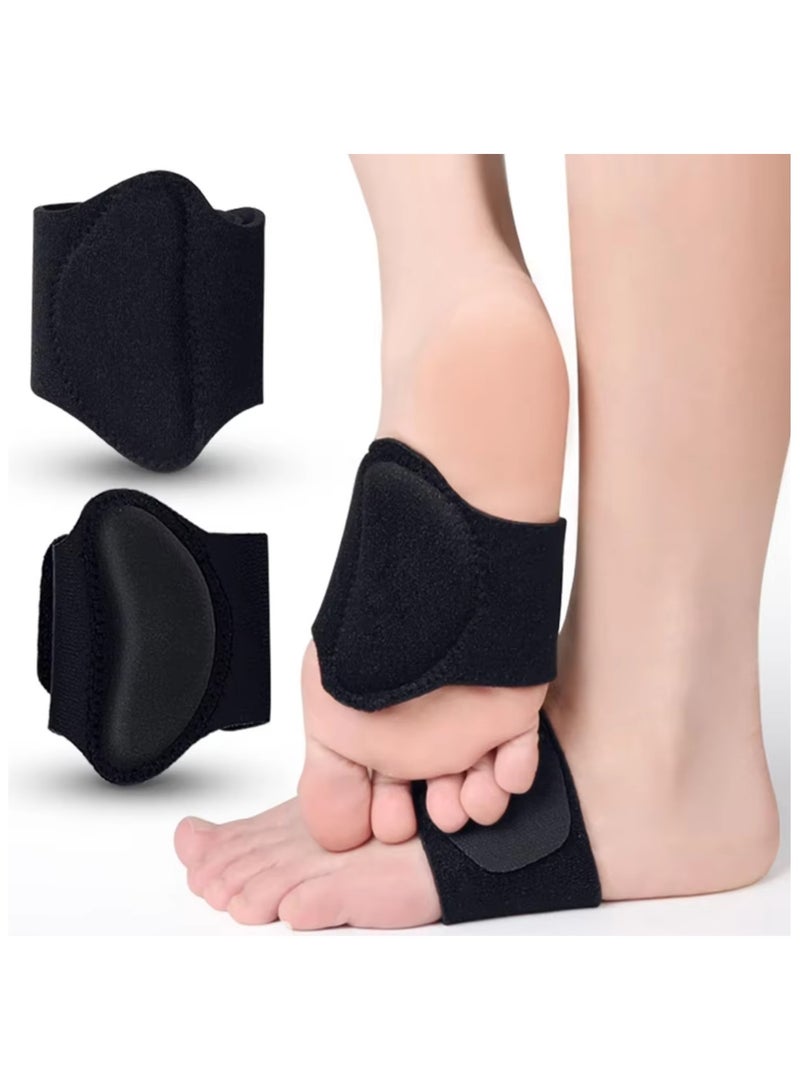 Orthotic Arch Support, Plantar Fasciitis Relief Sleeves, Adjustable Foot Braces with Gel Pads for Flat Feet, High Arches and Foot Pain - 1 Pair Black - Image 1