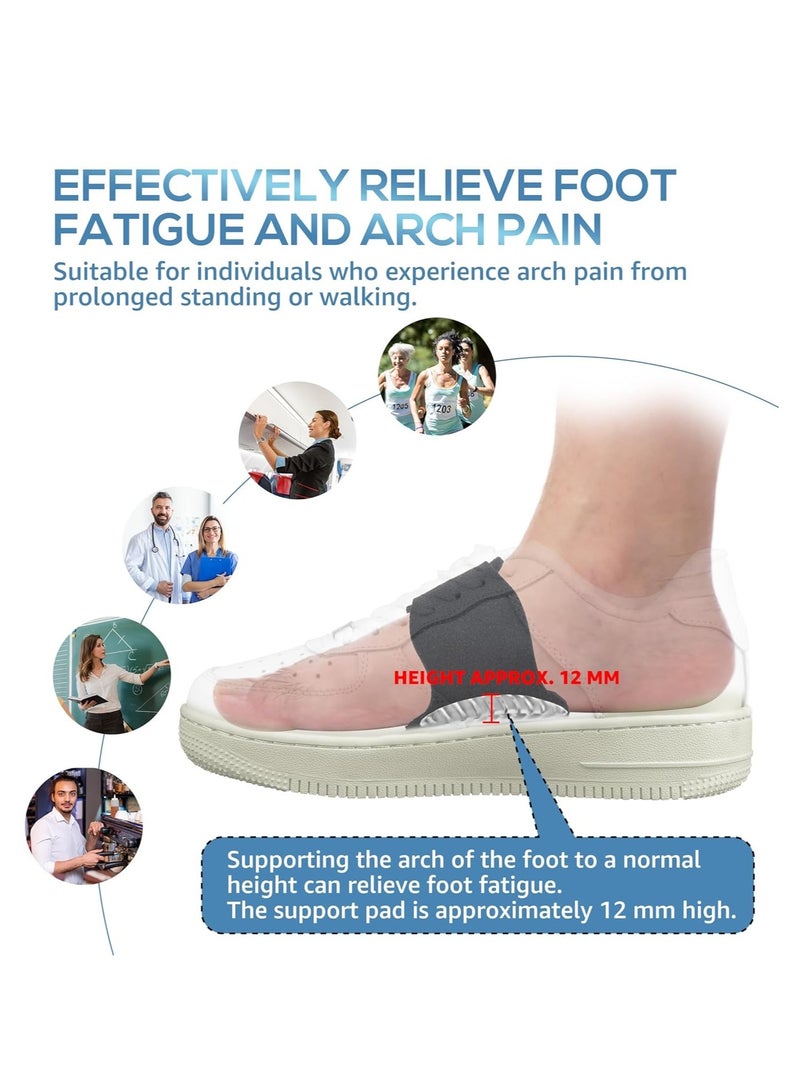 Orthotic Arch Support, Plantar Fasciitis Relief Sleeves, Adjustable Foot Braces with Gel Pads for Flat Feet, High Arches and Foot Pain - 1 Pair Black - Image 4