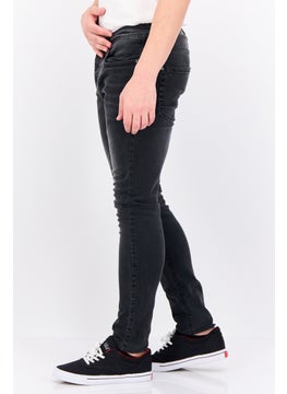 CROSSHATCH Men Slim Fit Washed Stretchable Long Jeans, Black  - Image 2
