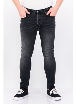 CROSSHATCH Men Slim Fit Washed Stretchable Long Jeans, Black  - Image 1