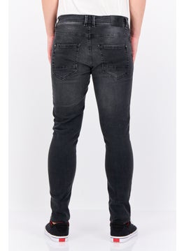 CROSSHATCH Men Slim Fit Washed Stretchable Long Jeans, Black  - Image 3