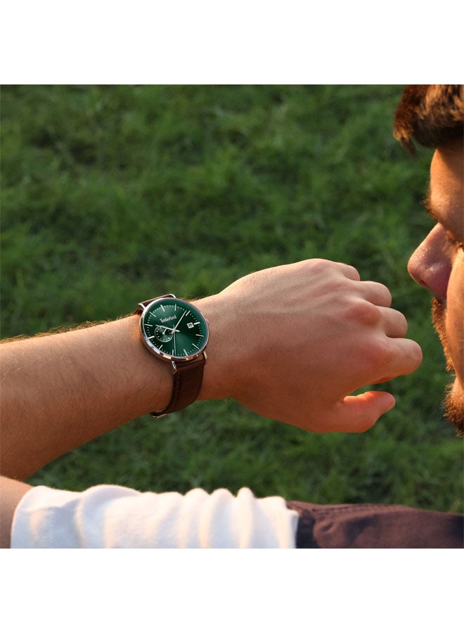 Timberland Men Rangeley Green Dial Leather Strap Multifunction Watch for Men, 42mm - Image 4