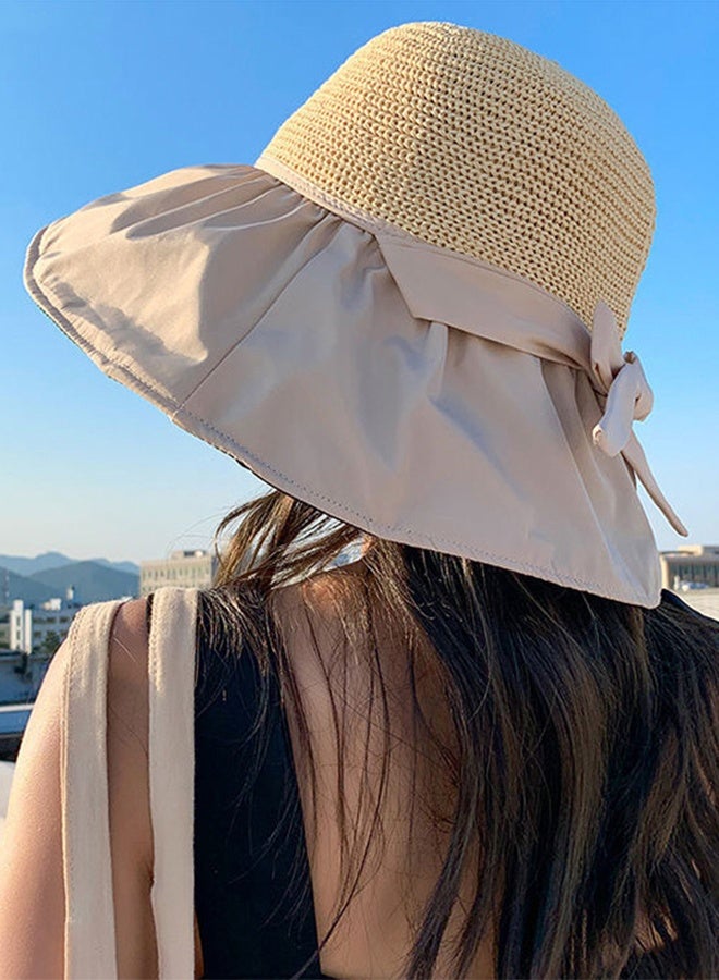 DUNISO Women's Foldable Sun Hat Big Bowknot Summer Wide Brim Roll Up Beach Cap Summer Solid Travel Beach Bucket Hats UV Protection UPF50+ for Vacation Outdoor Activities - Image 3