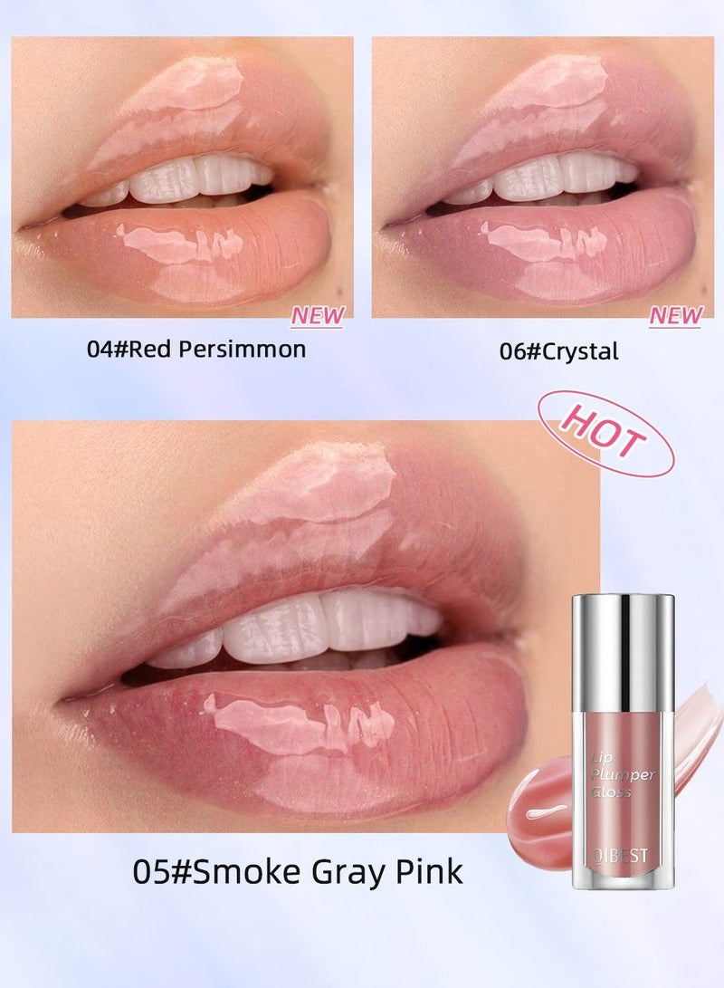 QiBest 3Pcs Lip Glow Oil Tinted Lip Balm Hydrating Lip Plumping Gloss Non Sticky Long Lasting Big Head Brush Lip Plumper Moisturizing Nourishing Transparent Lip Care Products for Dry Lips Set B - Image 5