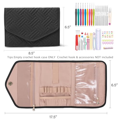 MYBAGZING Crochet Hook Case - Foldable Organizer - Knitting & Crochet Supplies Holder - Image 3