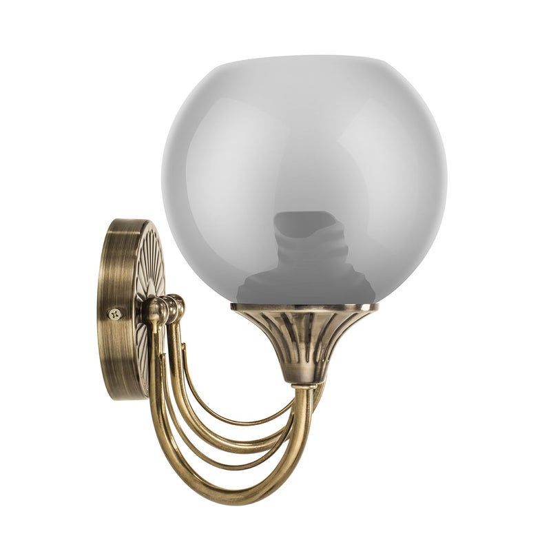 wipro BeuHome Double Wall Light BW04 | Premium Indoor Decorative Light with Smokey Glass & Brush Antique Nickel Design | Surface Mounted Classic Wall Light | E27 (2H, Antique Nickel) - Image 2