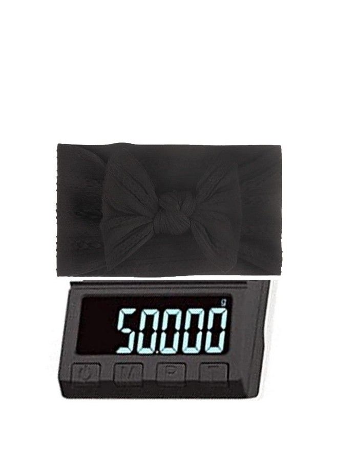 Syga Baby Girls Jacquard Soft Nylon Headbands Hairbands Hair Accessories Bow Headband For Newborns Infants Toddlers And Kids 03 Years (Black)  - Image 5