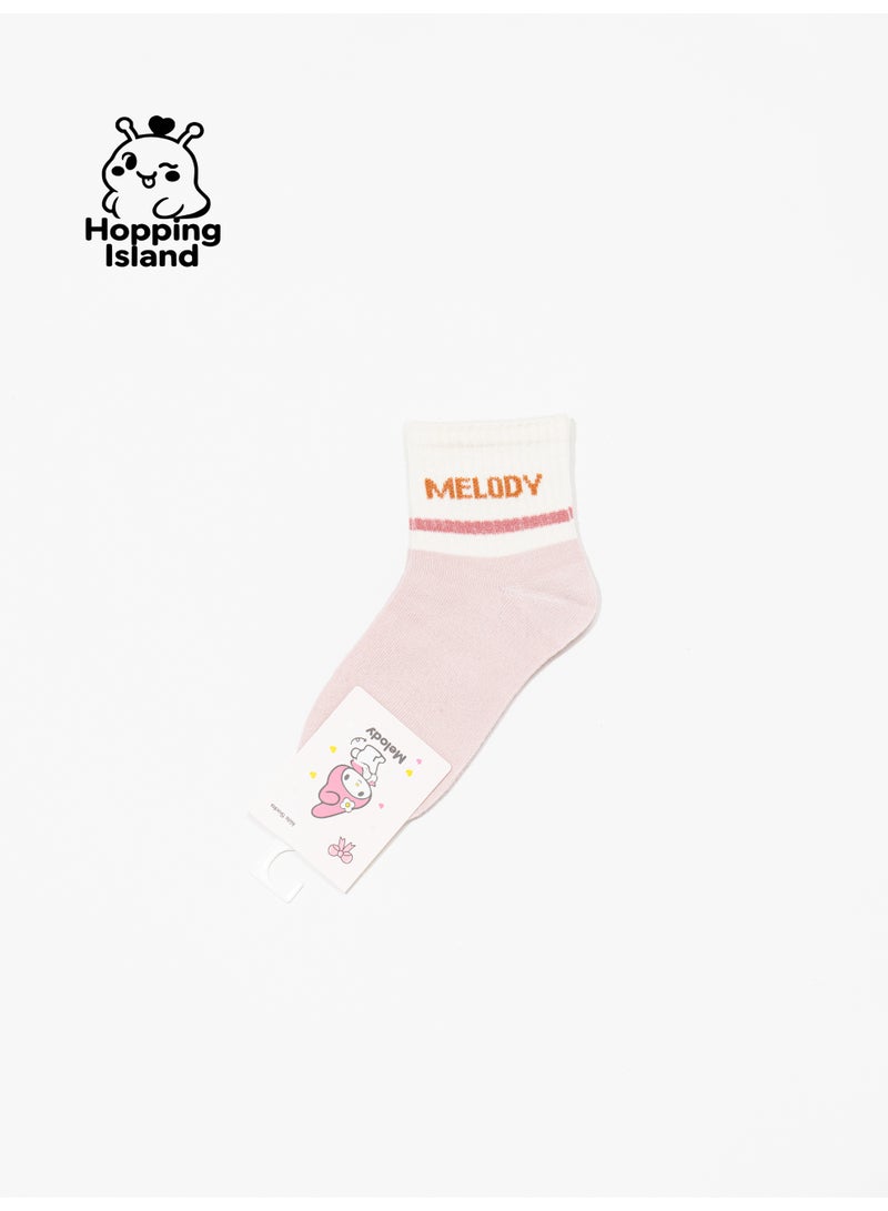 Hopping Island Kids Socks 5Pairs Pink Melody Bunny Pattern Size S [HI] - Image 5