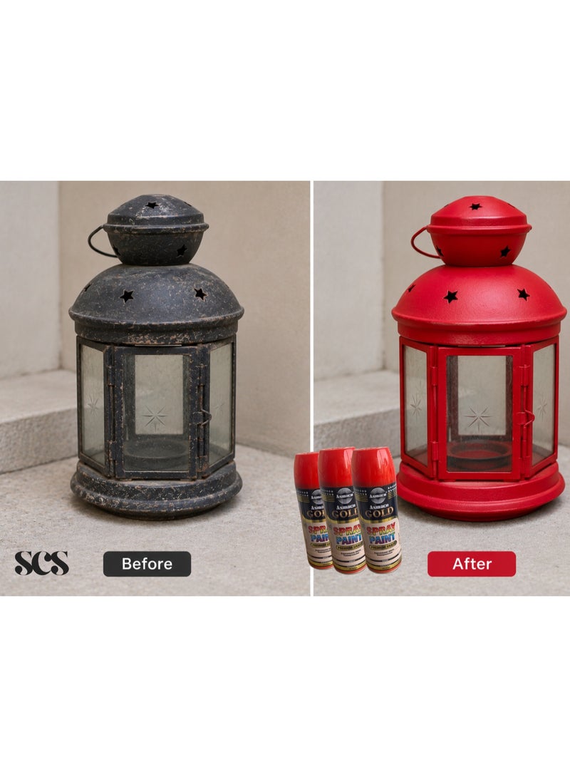 Asmaco 3-Piece Offer: Premium Red Spray Paint Lead-Free for All Surfaces – Quick Dry - Image 2