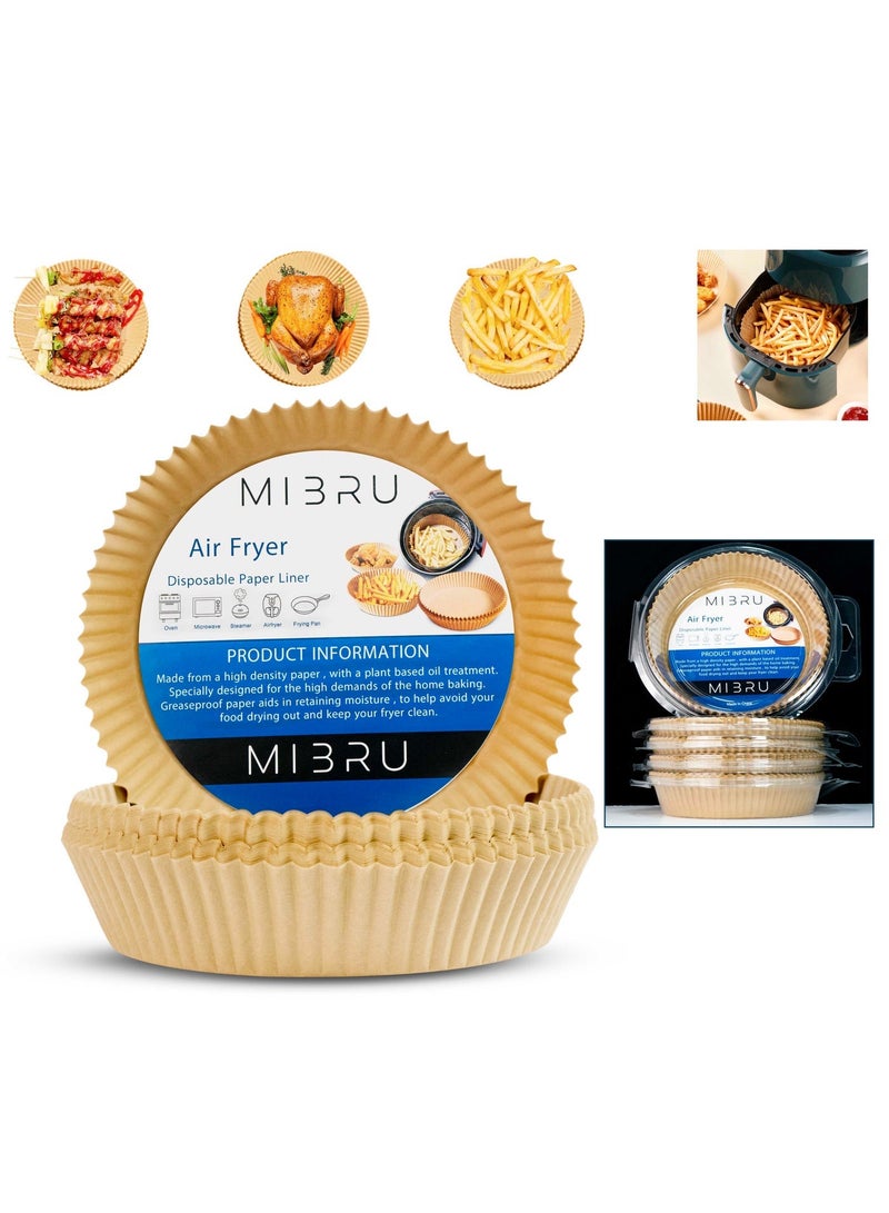 MIBRU Air Fryer Disposable Paper Liner Cooking Paper for Air Fryer Non-Stick Air Fryer Liners Baking Paper for Air Fryer Oil-proof Food Grade Parchment for Baking Roasting Microwave 50 Pcs - Image 1