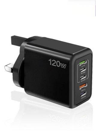 120W PD QC 3.0 Type C Fast Charger Adapter (Black)