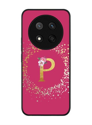 Custom Monogram Floral - P ( Deep Pink )