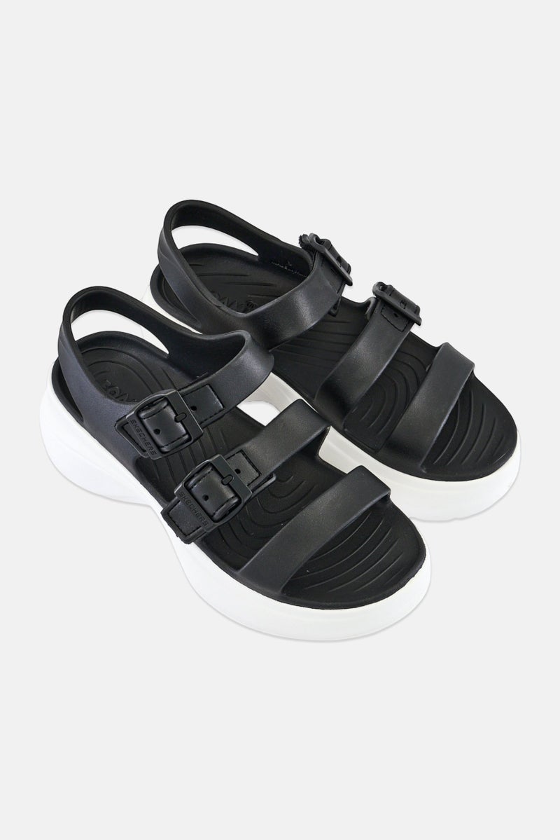 SKECHERS Women Foamies Tai Get Real Velcro Closure Sandals, Black - Image 2