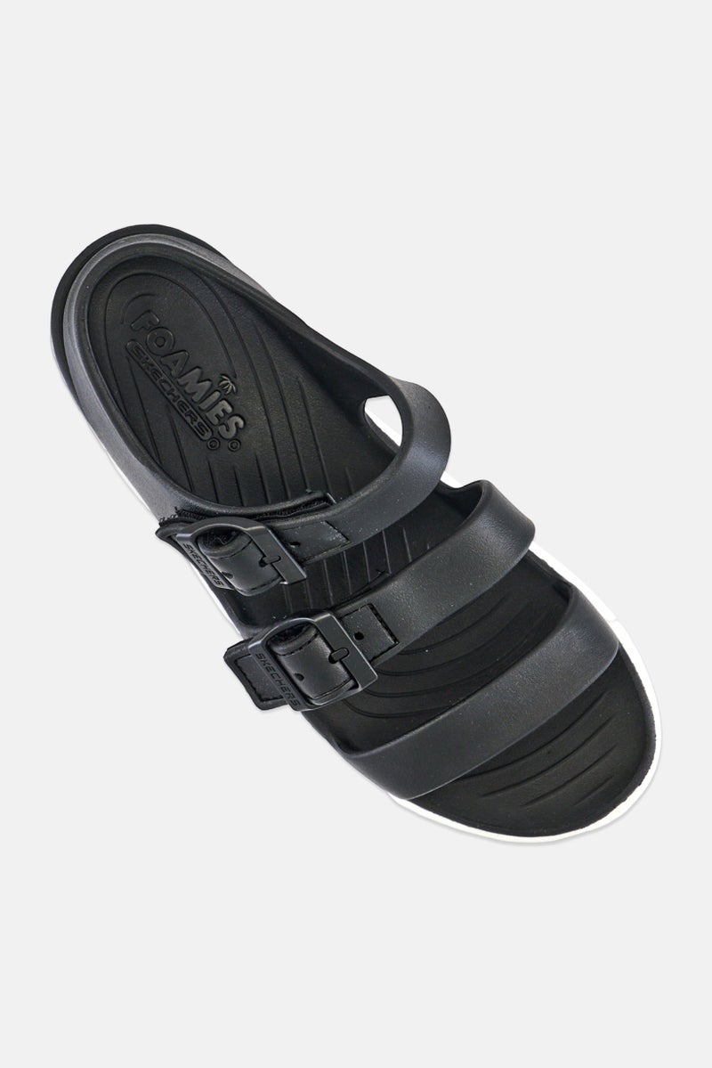 SKECHERS Women Foamies Tai Get Real Velcro Closure Sandals, Black - Image 4