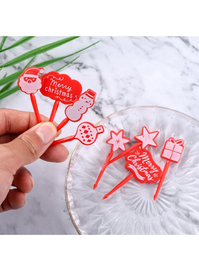 Japanese Cartoon Fruit Fork Cute Animal Fruit Fork Children Baby Special Fruit Sign Wholesale-Color:8pc Fruit Fork/Red Opp Outfit  - Image 1