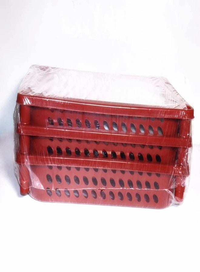 Woolco Plastic 3 Steps Kitchen Stand Rack Basket for Office Use, Fruits Onion, Potato, Vegetables and Sabaji Basket Vegetable Stand (Round 3 Tier Rack, Color May Vary) - Image 5
