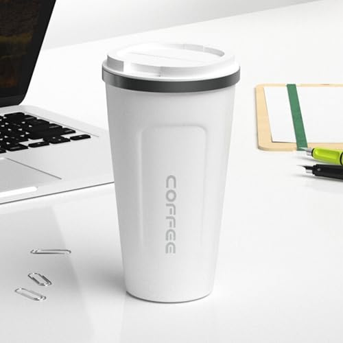 Castleite BrewGlide Travel Coffee Mug 6 & 8 Hours Hot & Cold 510ML Vacuum Insulated Stainless Steel Double Walled Sipper with Spill-Proof Flip Lid Design - Your Fancy Portable Companion (Pearl White) - Image 1