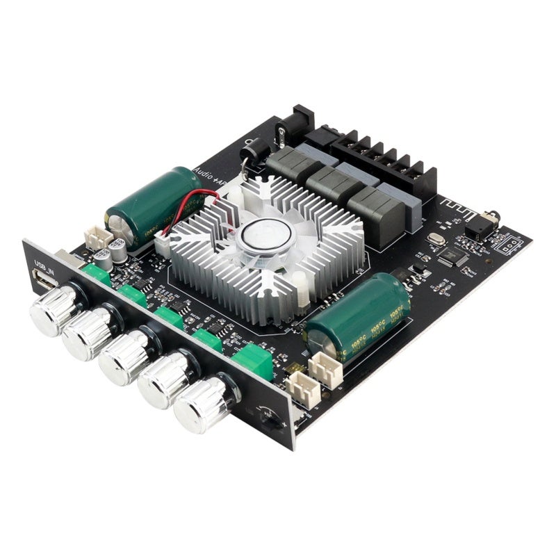Bluetooth Amplifier Module: 2.1 Channel 160W+160W+220W Output - Lossless Audio Support AUX USB APP Control Digital Audio Amplifier for Home Audio Systems - Image 1