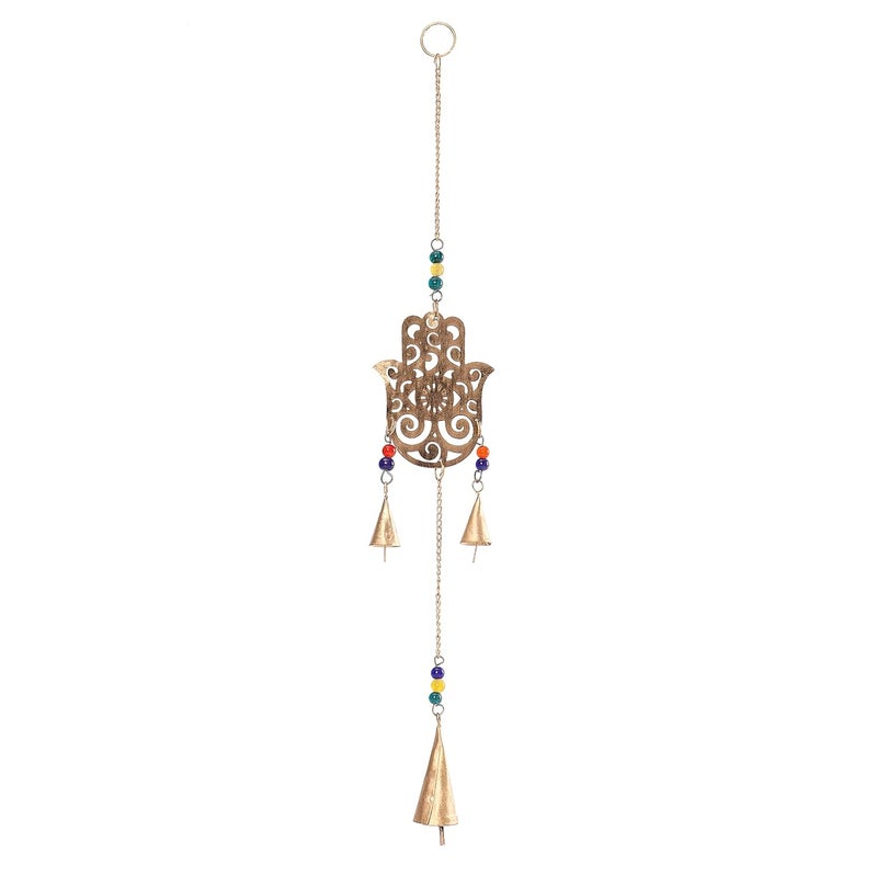 DULI Dream Catcher Traditional Indian Dreamcatcher Wall Art for Bedrooms, Home Wall, Hanging Design, Height 75 cm (Blue),Metal, Feathers Dreamcatcher (MetalWallhanging-Hamsa) - Image 4