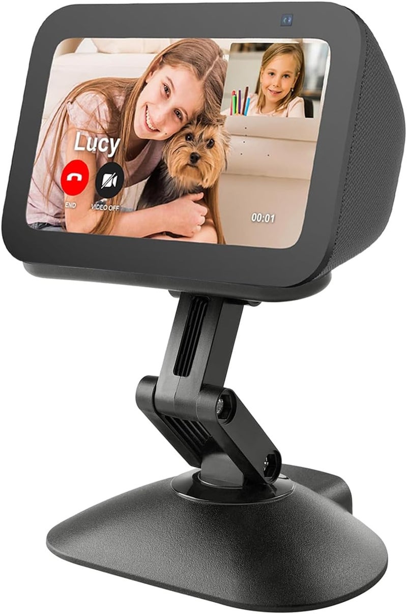 حامل لجهاز Echo Show 5 (الجيل الثالث) والهاتف المحمول، حامل سماعة ذكي قابل لضبط الارتفاع مع قوس تثبيت على الطاولة، قاعدة مغناطيسية مانعة للانزلاق لجهاز Show 5 من الجيل الثالث - Image 1