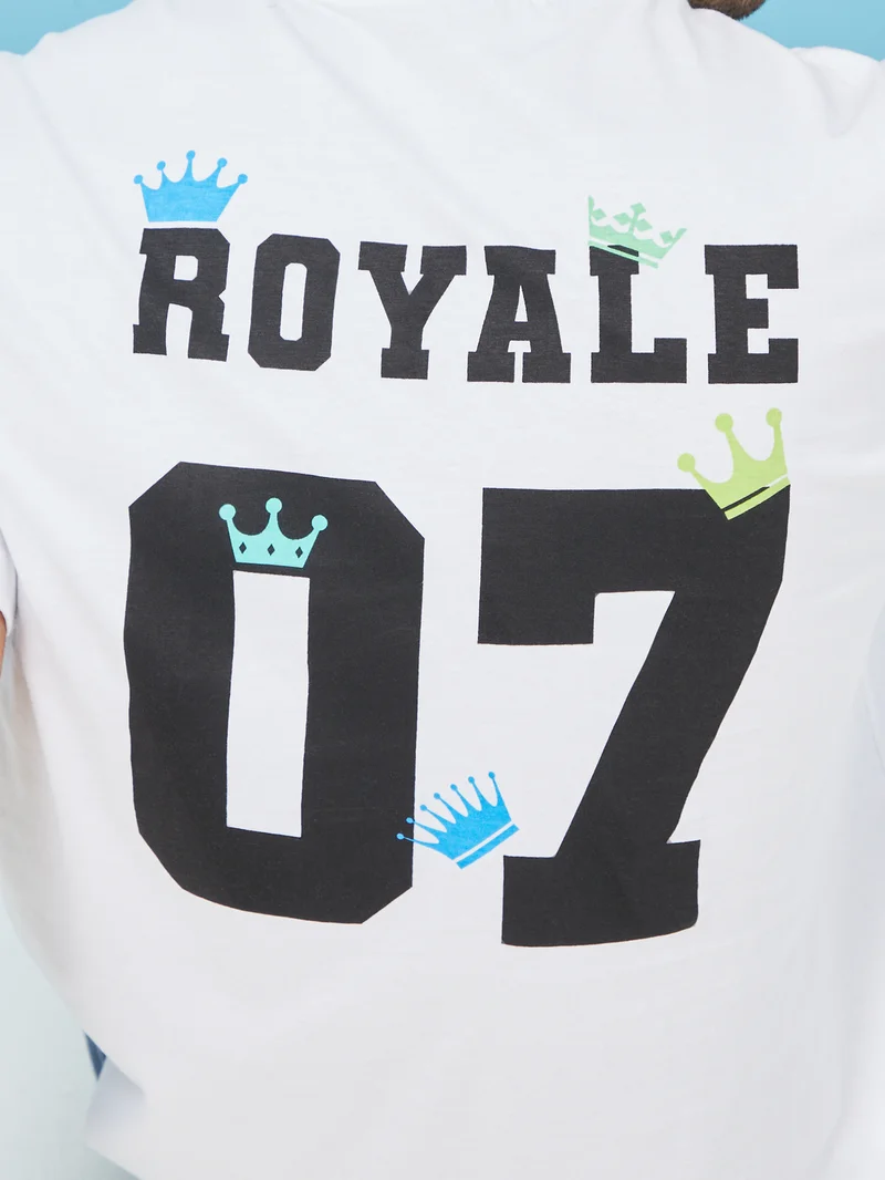 Styli Back Number Graphic Print Detail Boxy T-shirt