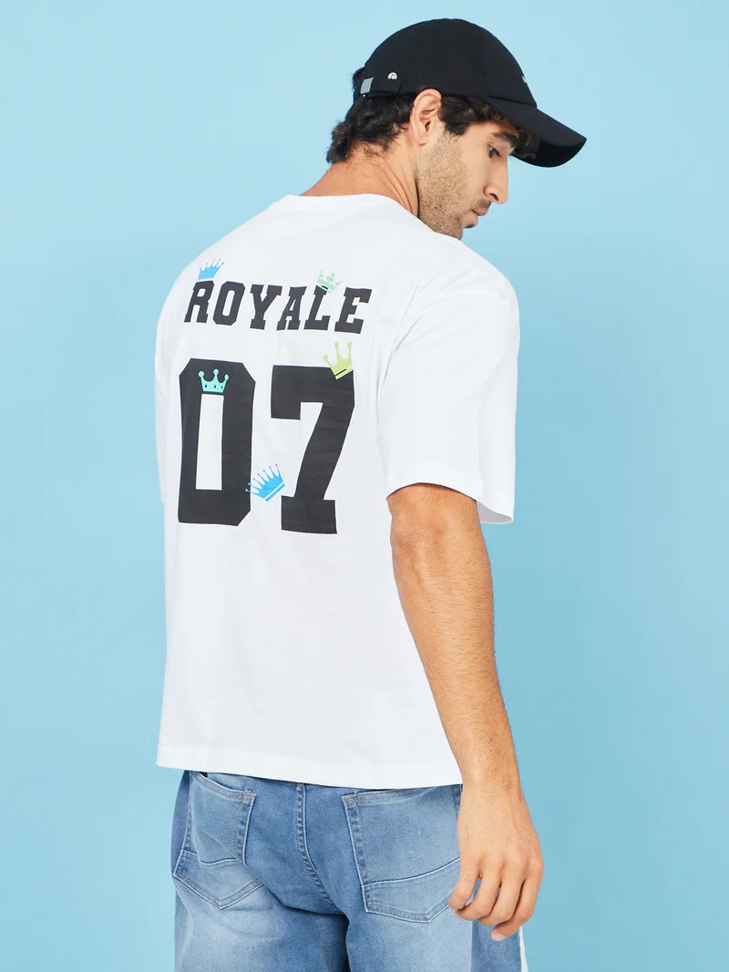 Styli Back Number Graphic Print Detail Boxy T-shirt