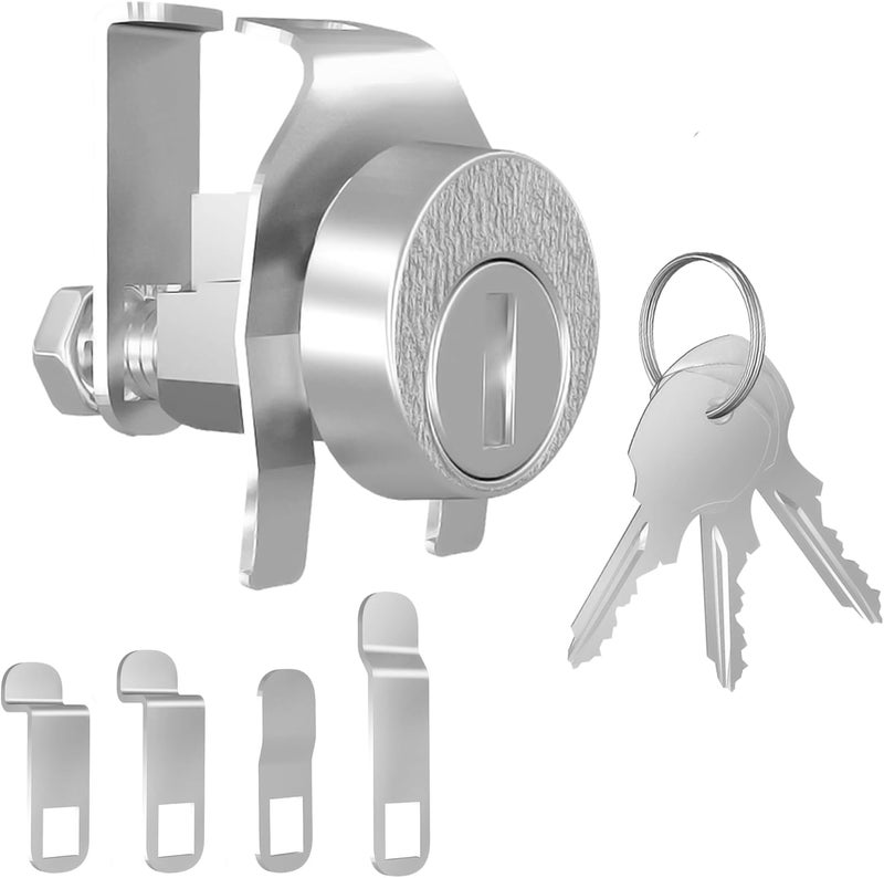 Yqwwda 1 Pack Mailbox Lock, National L-1172C Mailbox Lock Replacement for C9100 Mailbox Key Lock with 3 Keys, Nickel Finish - Image 1