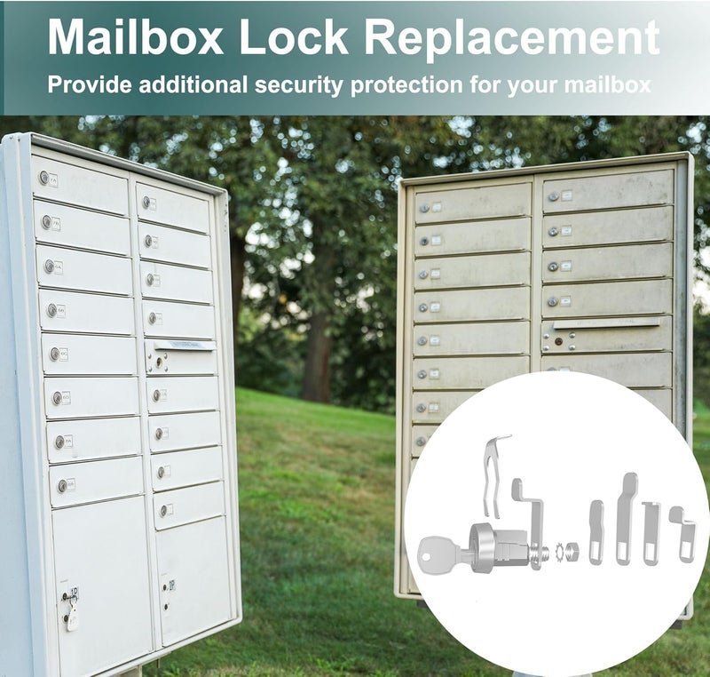 Yqwwda 1 Pack Mailbox Lock, National L-1172C Mailbox Lock Replacement for C9100 Mailbox Key Lock with 3 Keys, Nickel Finish - Image 4