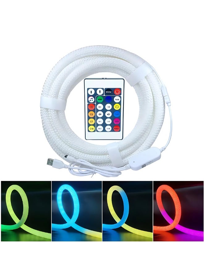 ETRONIK شريط إضاءة LED نيون بزاوية 360 درجة، RGB WS2812B 5 فولت / WS2811 12 فولت، مقاوم للماء IP67، قابل للعنونة بشكل فردي، أنبوب سيليكون مرن - Image 1