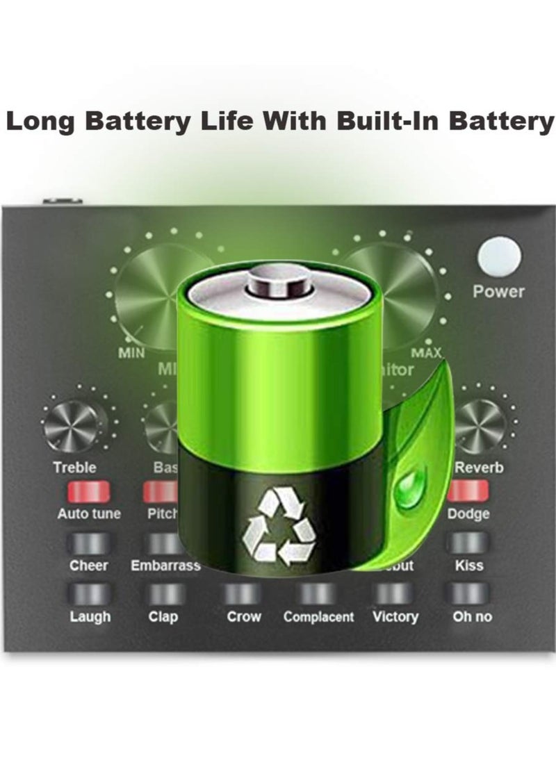 V8 Live Sound Card Portable Mobile Audio Mixer Karaoke Sound Mixer Recording Sound Card for Live Broadcast K Songs, Recording, Voice Chatting with Multiple Funny Sound Effect - Image 5