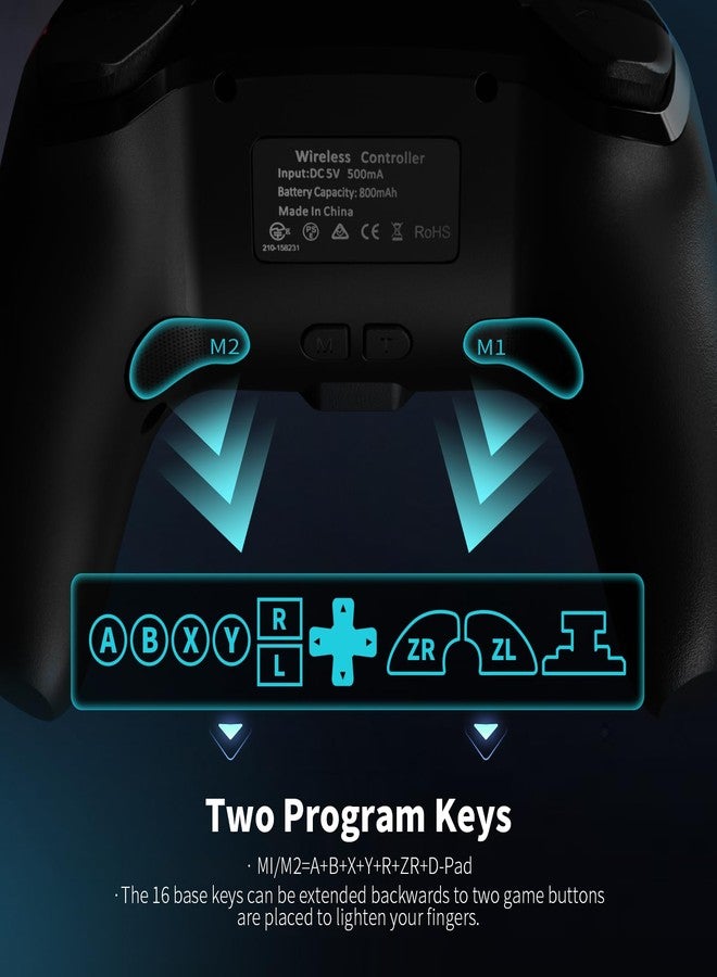 AceGamer Wireless Pro Controller for Nintendo Switch 2/Switch/Lite/OLED/Windows PC, Bluetooth Controller with Hall Effect Joysticks, Wake-up/Turbo/Dual Vibration/Macros/6-Axis Gyro/Screenshot - Image 3