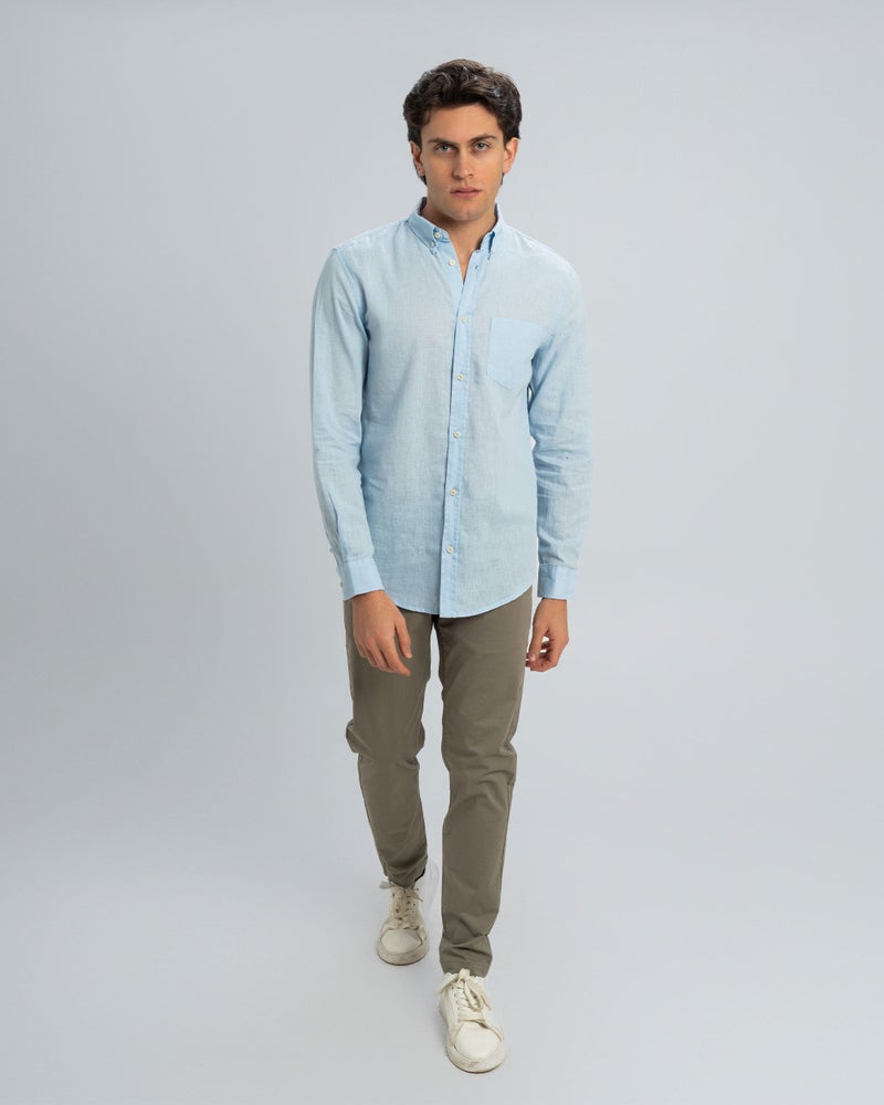 DOTT REGULAR FIT LINEN-COTTON SHIRT - Image 5