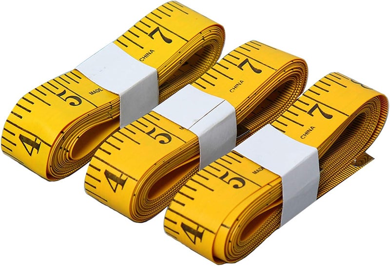 SumVibe Soft Tape Measure 120 Inches/300cm, Pocket Measuring Tape for Sewing Tailor Cloth Body Measurement, Yellow 3-Pack - Image 1