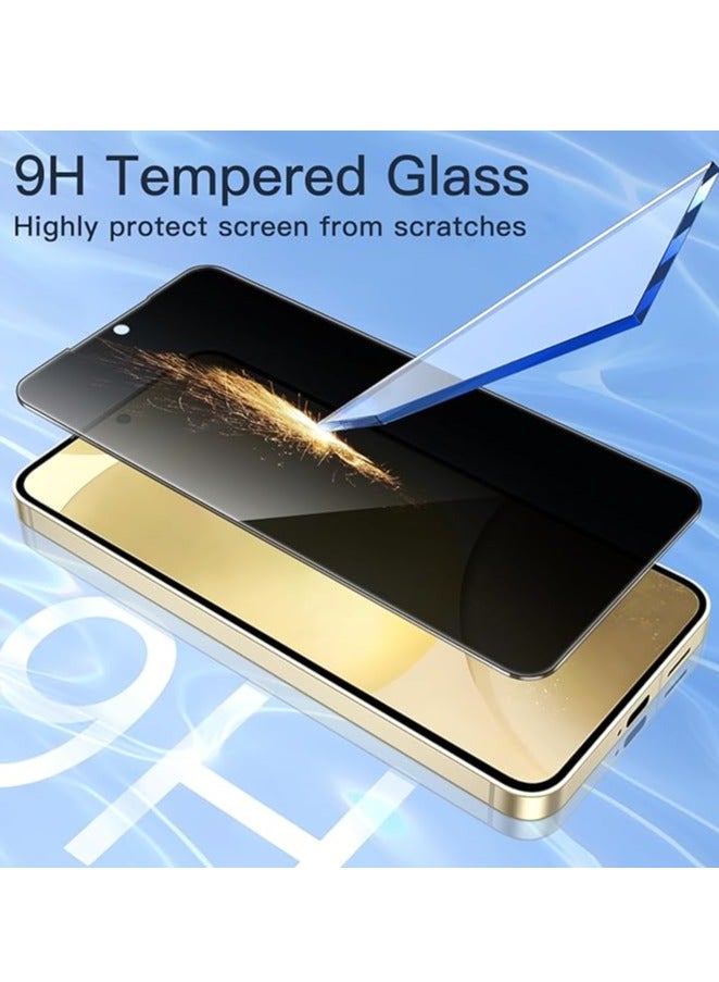 BORTONY Samsung Galaxy S25 5G Tempered Glass Film Anti-Spy Fingerprint ID Compatible with 2-Pack Bubble Free Tempered Glass for Samsung Galaxy S25 5G - Image 4