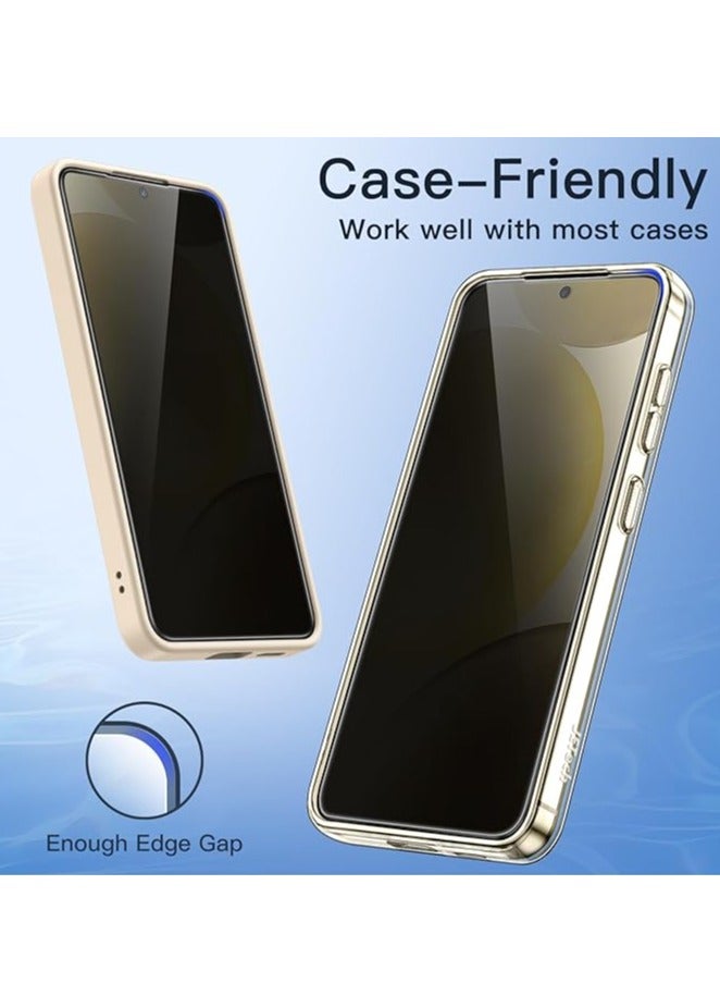 BORTONY Samsung Galaxy S25 5G Tempered Glass Film Anti-Spy Fingerprint ID Compatible with 2-Pack Bubble Free Tempered Glass for Samsung Galaxy S25 5G - Image 3