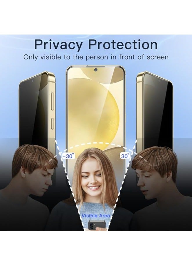 BORTONY Samsung Galaxy S25 5G Tempered Glass Film Anti-Spy Fingerprint ID Compatible with 2-Pack Bubble Free Tempered Glass for Samsung Galaxy S25 5G - Image 2